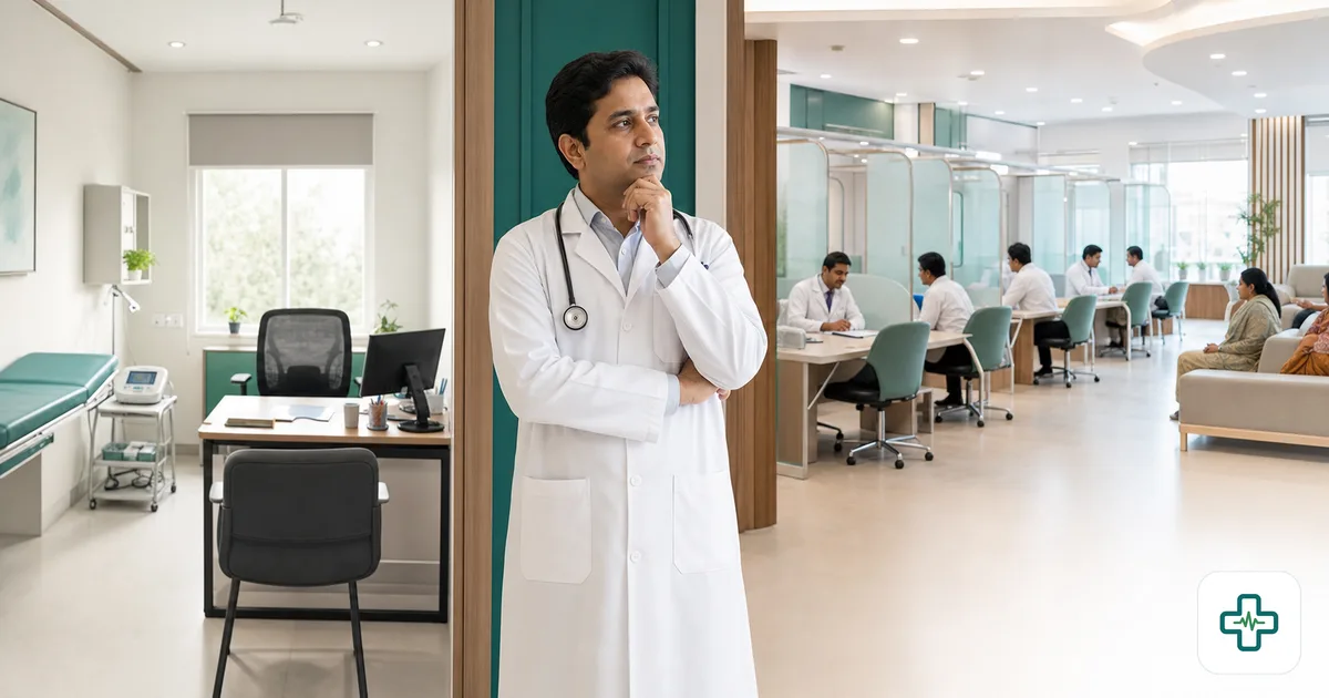 A doctor in Bangladesh weighing a solo chamber against opening a multi-doctor clinic