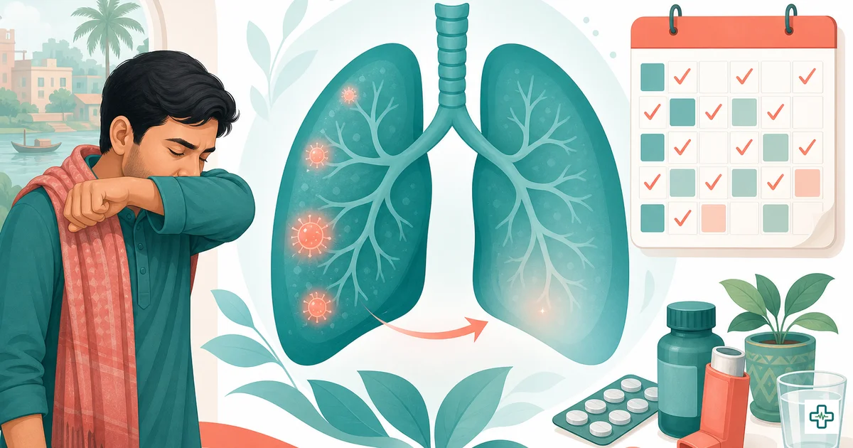 Illustration of a doctor examining a chest X-ray for tuberculosis signs