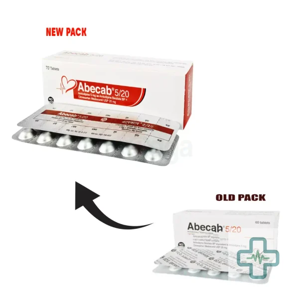 Abecab 5 mg + 20 mg Tablet — Amlodipine + Olmesartan Medoxomil
