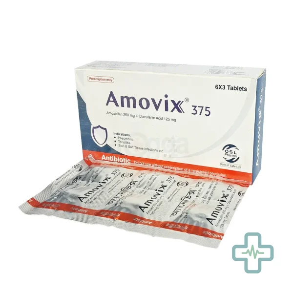 Amovix 375 250 mg + 125 mg Tablet — Amoxicillin + Clavulanic Acid