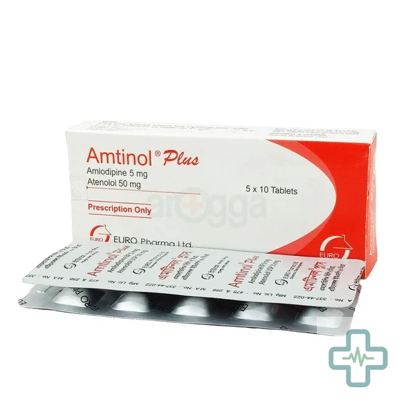Amtinol Plus 5 mg + 50 mg Tablet — Amlodipine + Atenolol