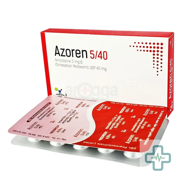 Azoren 5/40 5 mg + 40 mg Tablet — Amlodipine + Olmesartan Medoxomil
