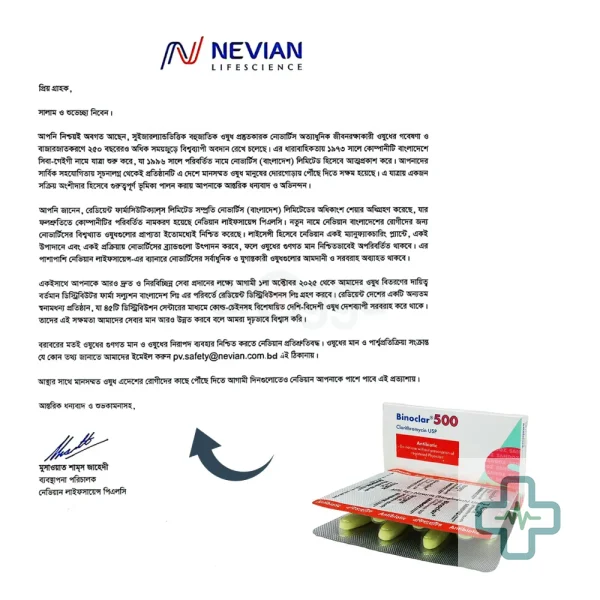 Binoclar 500 mg Tablet — Clarithromycin