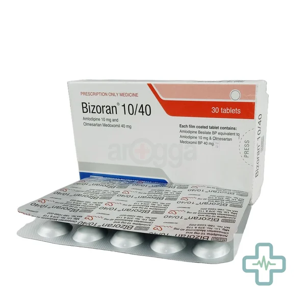 Bizoran 10/40 10 mg + 40 mg Tablet — Amlodipine + Olmesartan Medoxomil