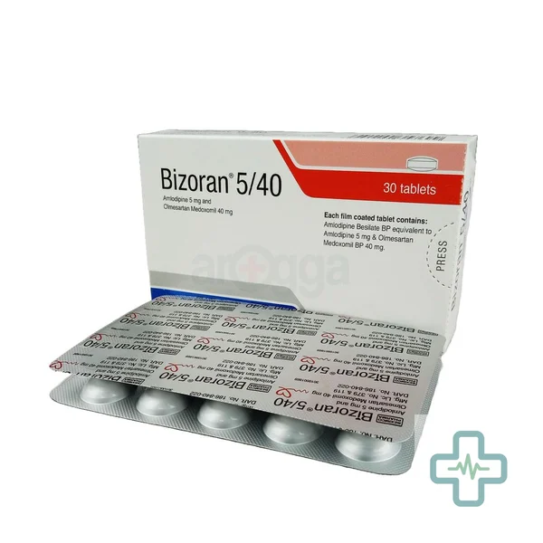Bizoran 5/40 5 mg + 40 mg Tablet — Amlodipine + Olmesartan Medoxomil