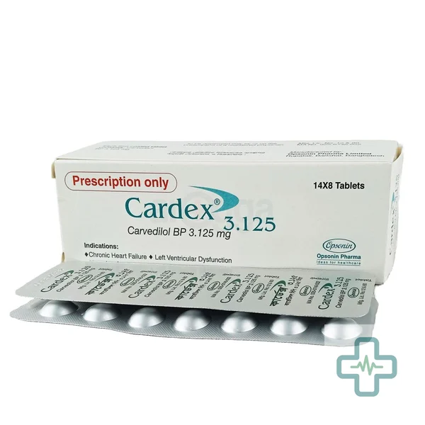 Cardex 3.125 mg Tablet — Carvedilol