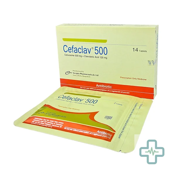 Cefaclav 500 mg + 125 mg Tablet — Amoxicillin + Clavulanic Acid