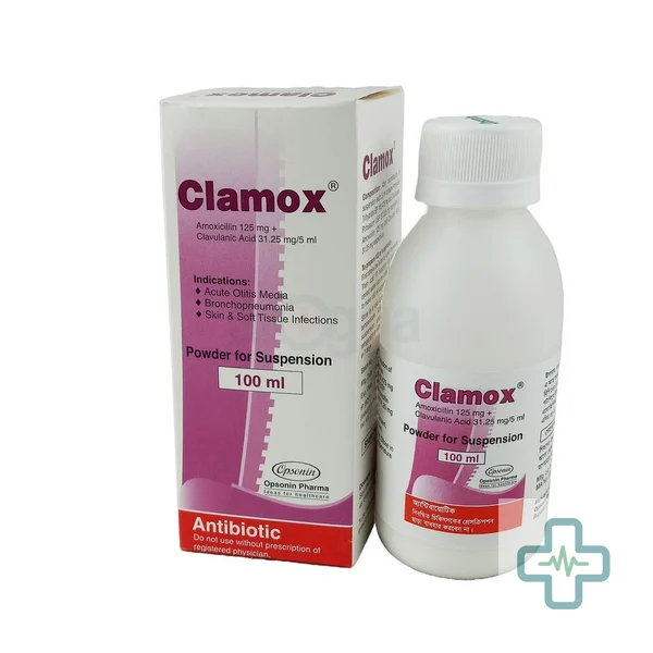 Clamox 125 mg + 31.25 mg/5 ml Powder For Suspension — Amoxicillin + Clavulanic Acid