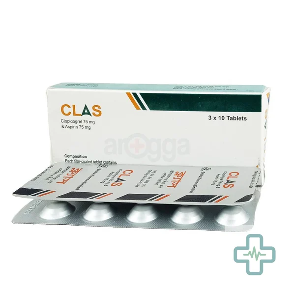 Clas 75 mg + 75 mg Tablet — Aspirin + Clopidogrel