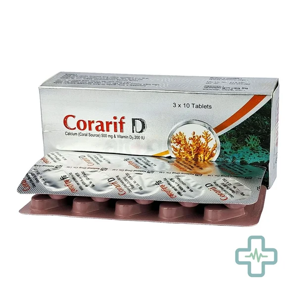 Corarif D 500 mg + 200 iu Tablet — Calcium + Vitamin D3