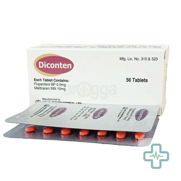 Diconten 500 mcg + 10 mg Tablet — Flupentixol + Melitracen