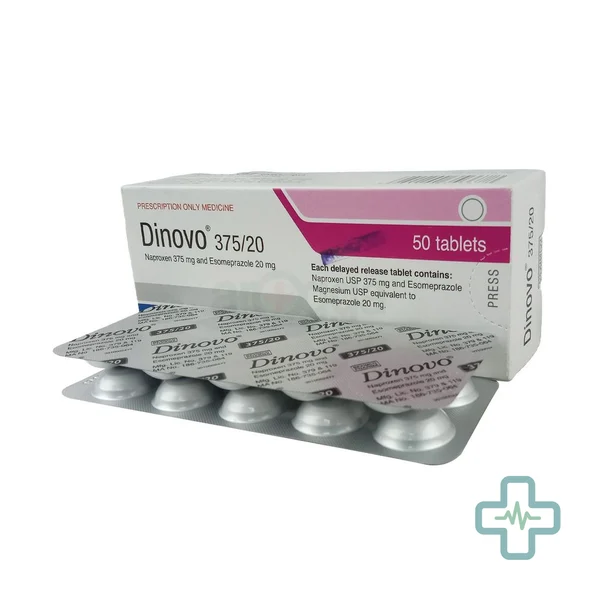 Dinovo 20 mg + 375 mg Tablet — Esomeprazole + Naproxen