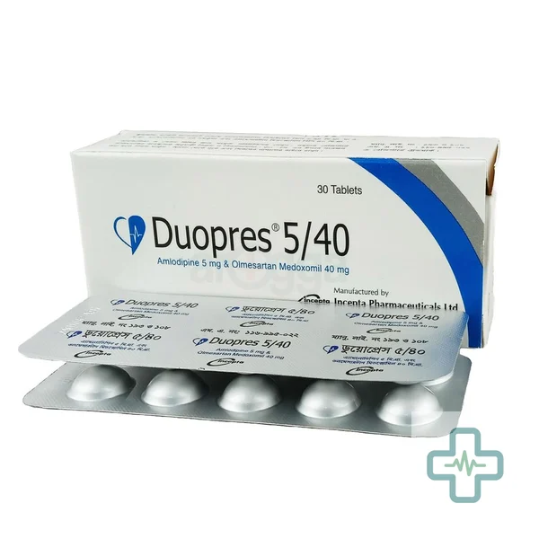 Duopres 5/40 5 mg + 40 mg Tablet — Amlodipine + Olmesartan Medoxomil