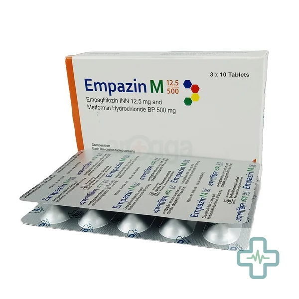 empazin M 12.5/500 12.5 mg + 500 mg Tablet — Empagliflozin + Metformin Hydrochloride