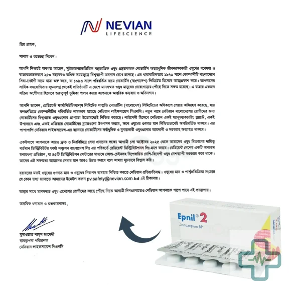 Epnil 2 mg Tablet — Clonazepam