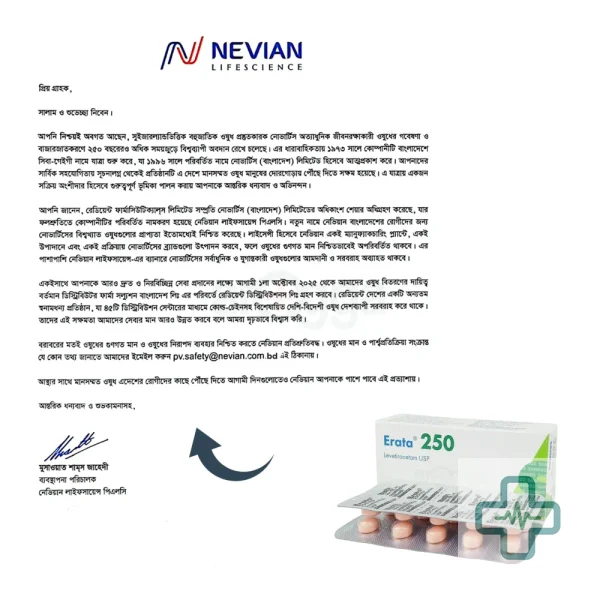 Erata 250 mg Tablet — Levetiracetam