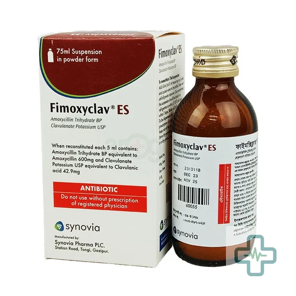 Fimoxyclav ES 600 mg + 42.9 mg/5 ml Powder For Suspension — Amoxicillin + Clavulanic Acid
