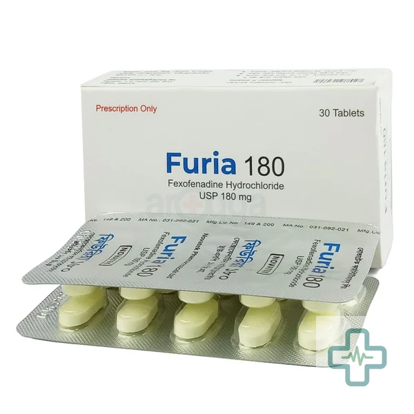 Furia 180 180 mg Tablet — Fexofenadine Hydrochloride
