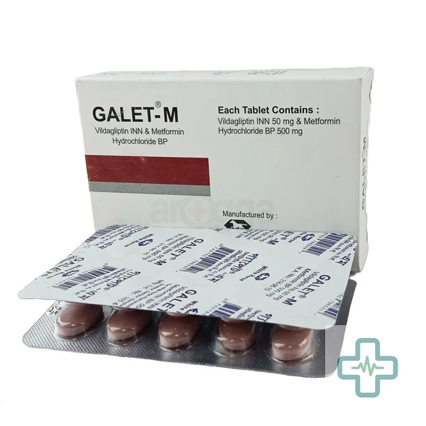 Galet-M 500 mg + 50 mg Tablet — Vildagliptin + Metformin Hydrochloride