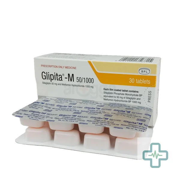 Glipita M 1000 mg + 50 mg Tablet — Sitagliptin + Metformin Hydrochloride