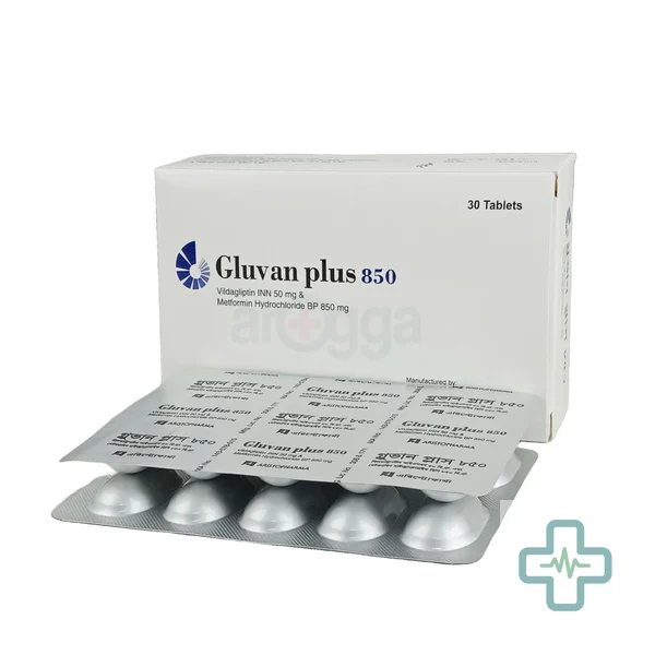 Gluvan Plus 850 850 mg + 50 mg Tablet — Vildagliptin + Metformin Hydrochloride