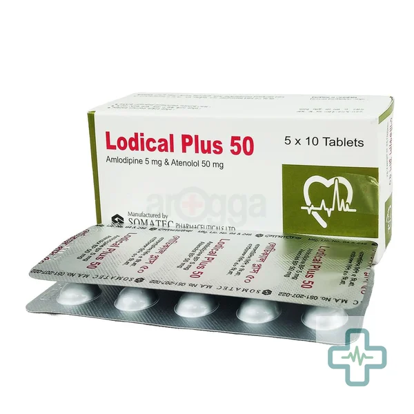 Lodical Plus 50 5 mg + 50 mg Tablet — Amlodipine + Atenolol