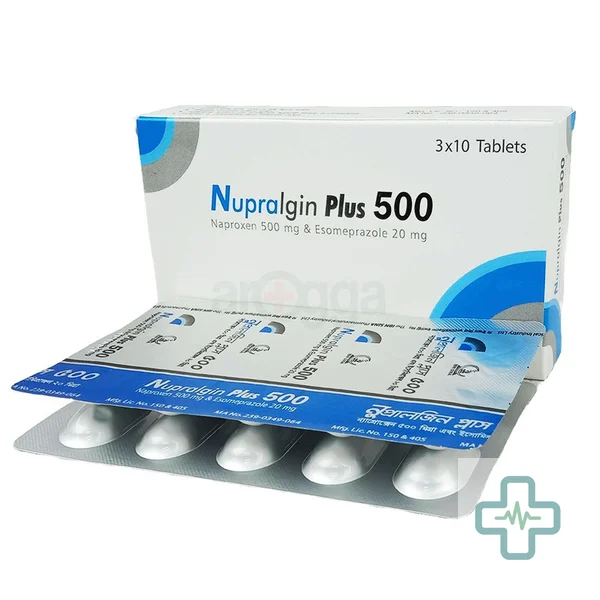 Nupralgin Plus 500 20 mg + 500 mg Tablet — Esomeprazole + Naproxen