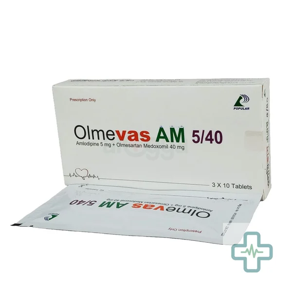 Olmevas AM 5/40 5 mg + 40 mg Tablet — Amlodipine + Olmesartan Medoxomil