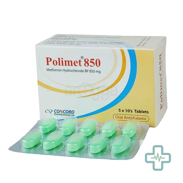 Polimet 850 850 mg Tablet — Metformin Hydrochloride
