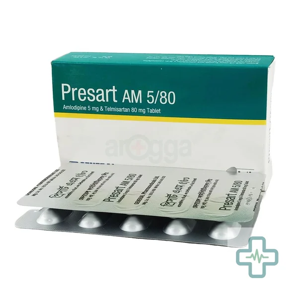 Presart AM 5/80 5 mg + 80 mg Tablet — Amlodipine + Telmisartan
