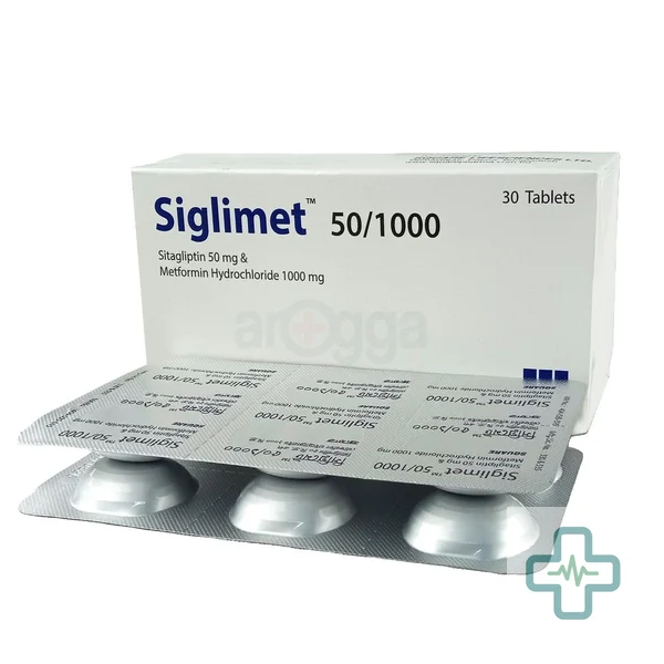 Siglimet 50/1000 1000 mg + 50 mg Tablet — Sitagliptin + Metformin Hydrochloride