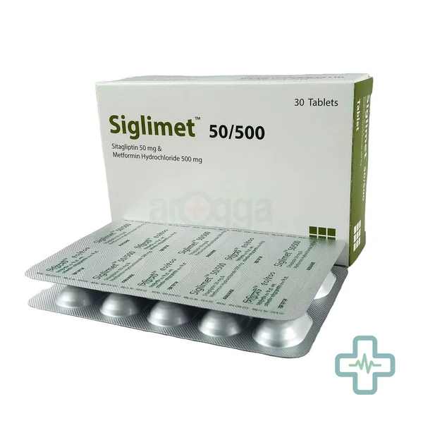 Siglimet 50/500 500 mg + 50 mg Tablet — Sitagliptin + Metformin Hydrochloride