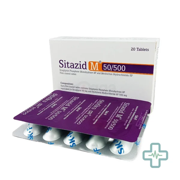Sitazid M 50/500 500 mg + 50 mg Tablet — Sitagliptin + Metformin Hydrochloride