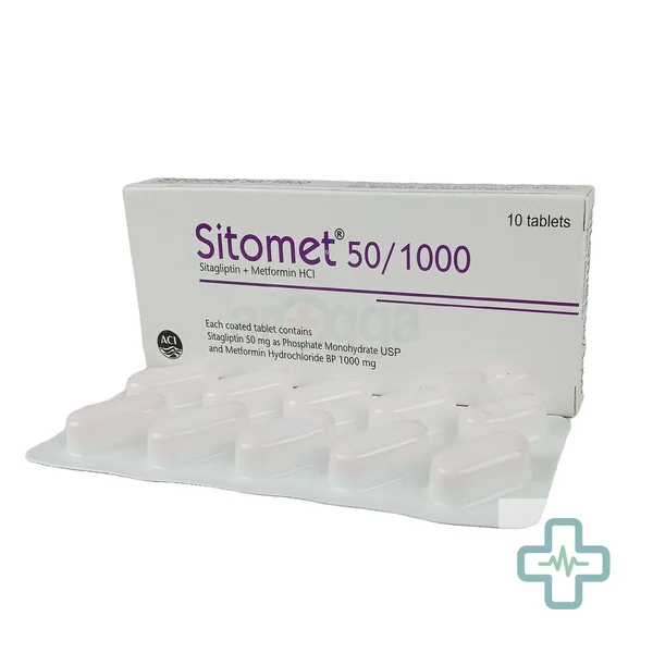 Sitomet 50/1000 1000 mg + 50 mg Tablet — Sitagliptin + Metformin Hydrochloride