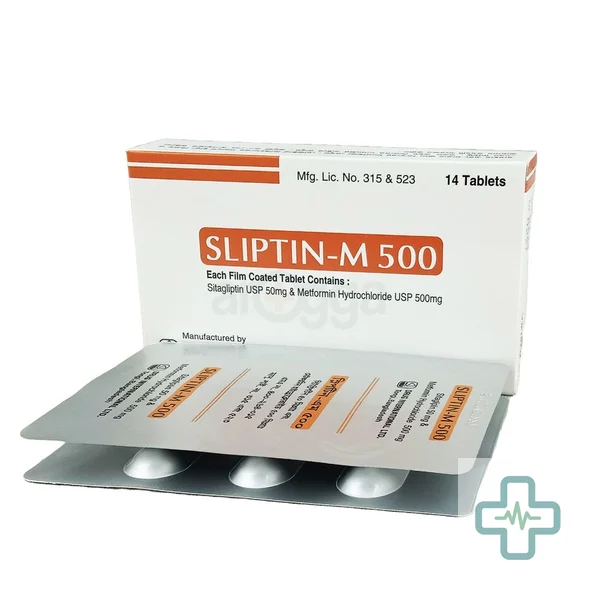 Sliptin-M 500 mg + 50 mg Tablet — Sitagliptin + Metformin Hydrochloride