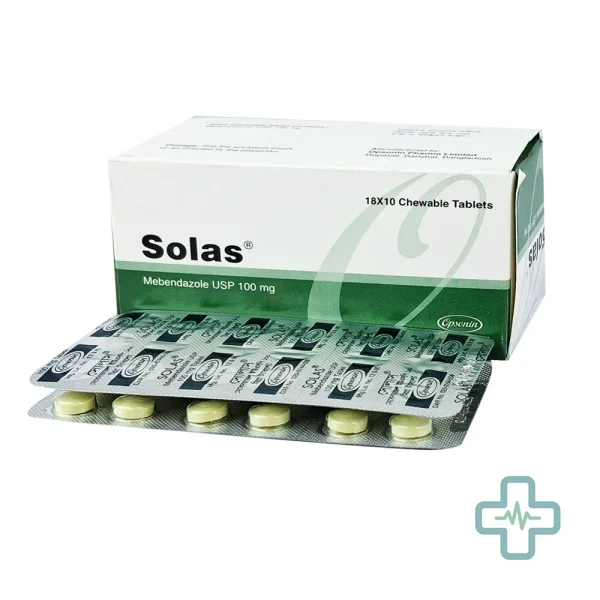Solas 100 mg Tablet — Mebendazole