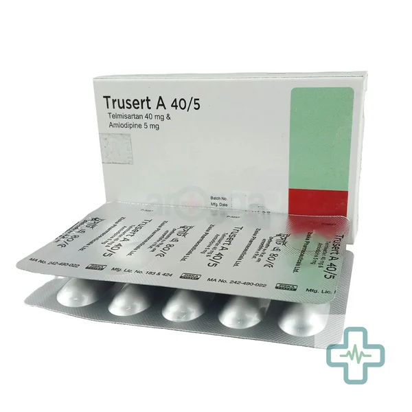 Trusert A 40/5 5 mg + 40 mg Tablet — Amlodipine + Telmisartan