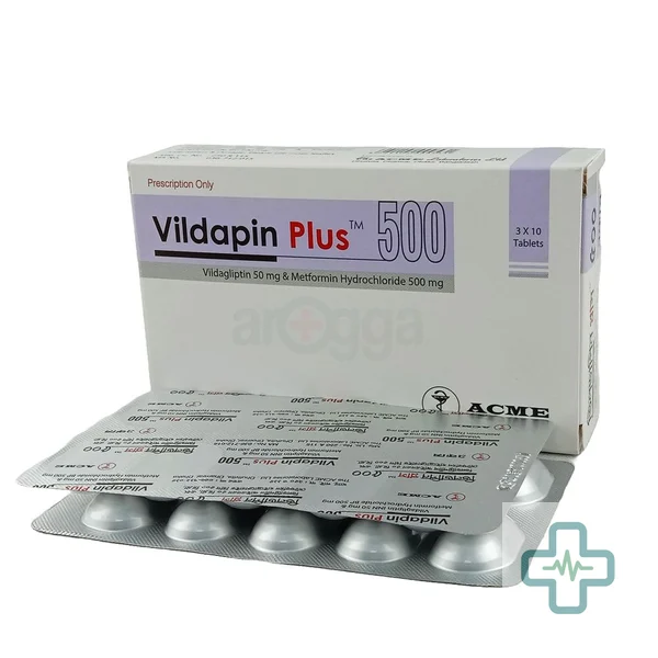 Vildapin Plus 500 500 mg + 50 mg Tablet — Vildagliptin + Metformin Hydrochloride