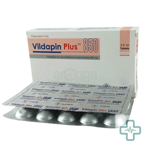 Vildapin Plus 850 850 mg + 50 mg Tablet — Vildagliptin + Metformin Hydrochloride